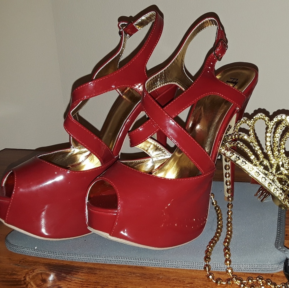 Candy apple red 6in. Heels